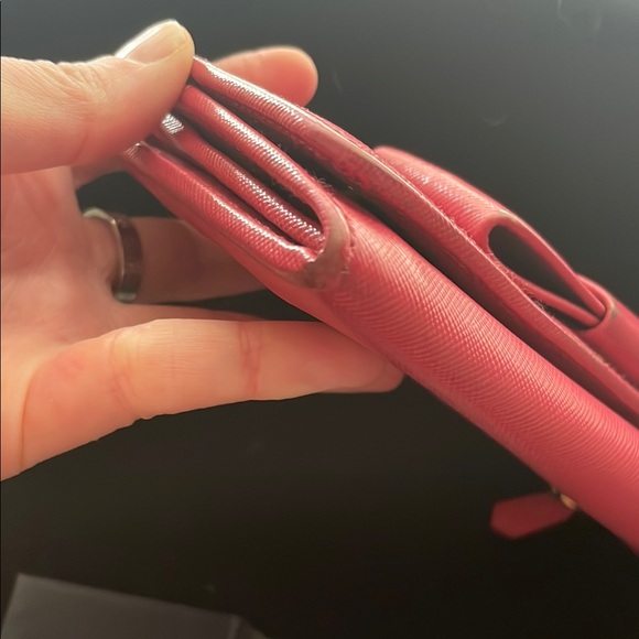 Prada Pink Saffiano Bow Wallet - Picture 9 of 11